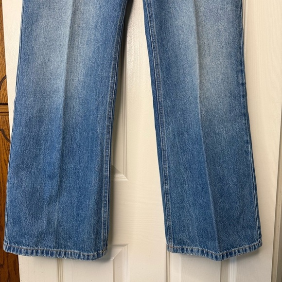 Ba&sh Vecchi Faded Wide Leg Jeans Women’s 8 US Mid Rise Light Wash Boho - Picture 6 of 17